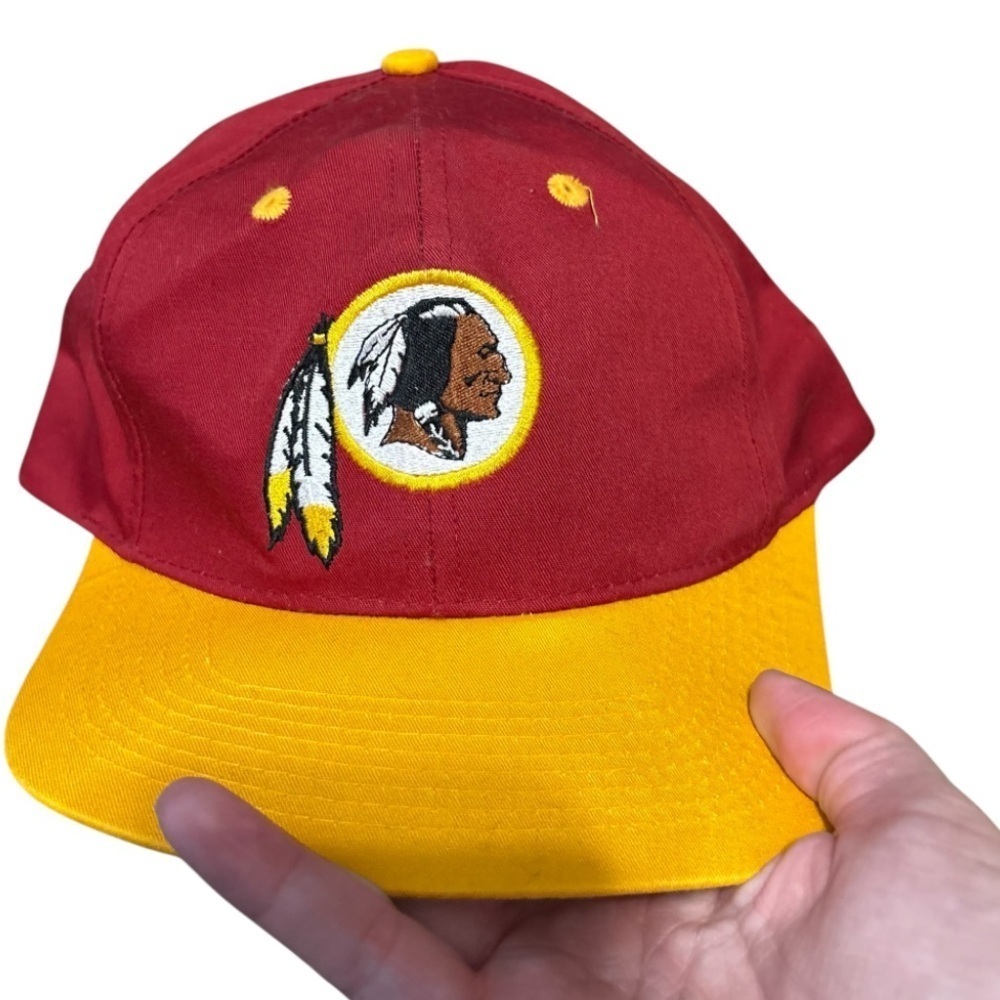 Vintage 90s Washington Redskins Plain Logo 7 Game Day Hat NFL SnapBack Burgundy